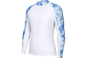 SEAOYOZO Men's Rash Guard Shirts, UPF 50+ Long Sleeve Swim Shirts for Men, UV Sun Protection Shirts for Fishing Swimming