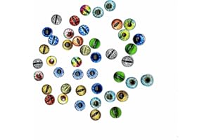 Julie Wang 100PCS 6MM Dragon Eye Glass Cabochons - for Artist Sculpture, Fantasy Crafting, Jewelry Making, DIY Art Supplies Findings
