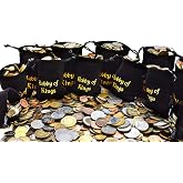 100 Different Coins from Many Countries Around The World Including A Coin Bag Small Purse!