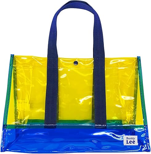 Amazon プールバッグ 子供 男の子 幼稚園 小学生 こども ビーチバッグ 人気 ビニール 幼児用 バディーリー Buddy Lee メール便 イエロー ブルー F レッスンバッグ