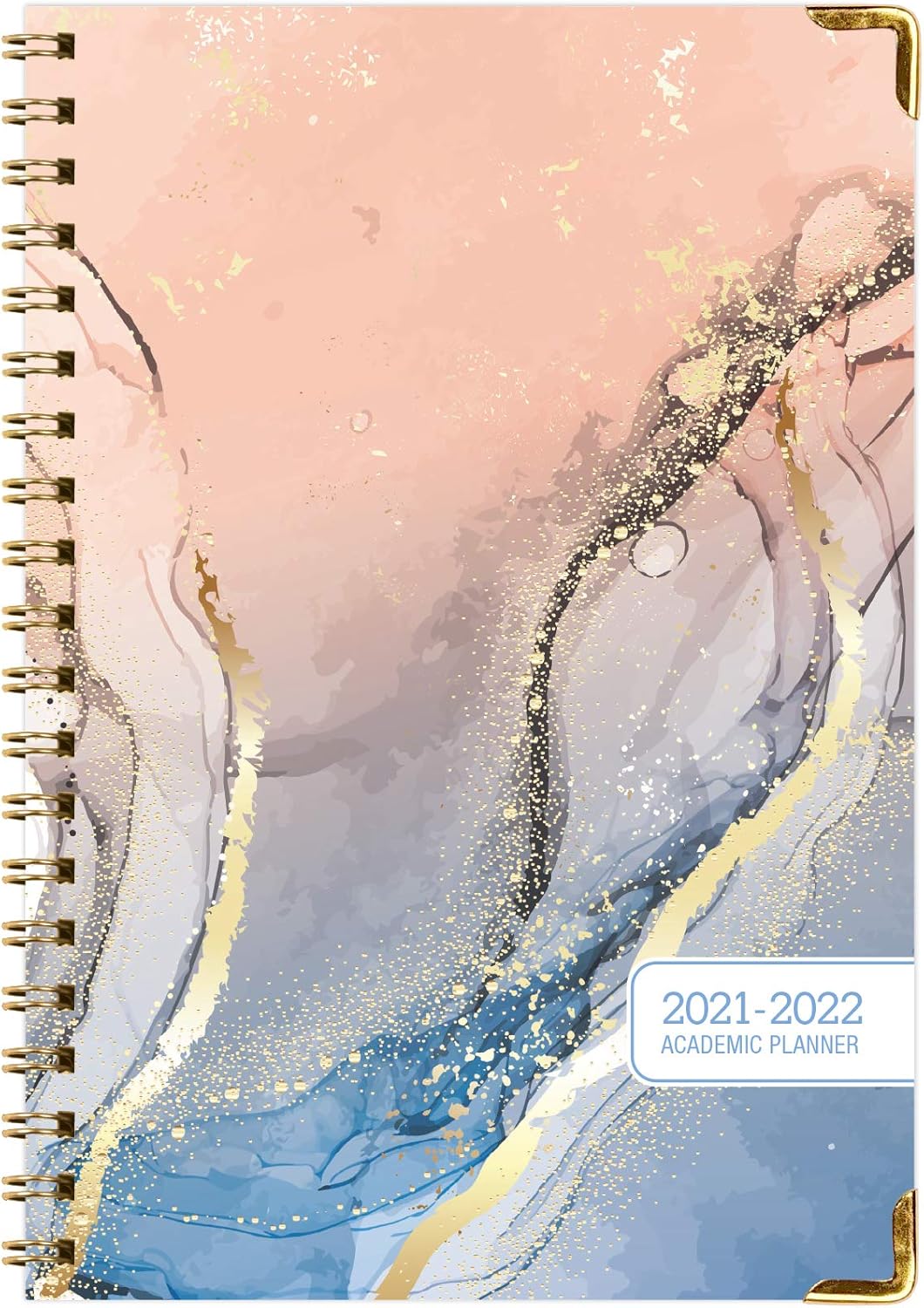HARDCOVER Academic Year 2021-2022 Planner: (June 2021 Through July 2022) 5.5"x8" Daily Weekly Monthly Planner Yearly Agenda. Bookmark, Pocket Folder and Sticky Note Set (Colorful Marble) : Office Products