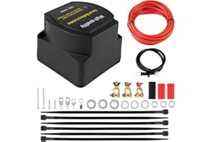 Hmmyior 140Amp Smart Dual Battery Isolator Kit, 6mtr 12V, Automatic Dual Battery Isolator Kit, Auto Mode Voltage Sensitive Relay VSR, Fit to RV Marine Car Vehicles Truck Caravan Off-Road Camper Yacht