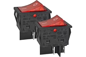 FORMIDEN JD03-A1 4-Pin Rocker Switch (Pack of 2) – 30A 125V/250V T85/55 1E4 Heavy-Duty Switches for Inverter Welding Machines