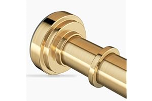ZYRW Gold Shower Curtain Rod 36-68 Inch(3-5.6ft) Never Rust No Drilling Spring Tension Shower Rod, Adjustable Curtain Rod for