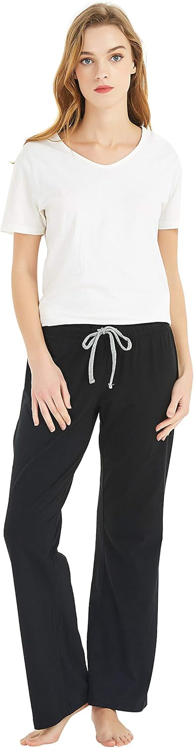 U2SKIIN Womens Cotton Pajama Pants, Comfortable Pajama Pants for Lounge Soft Lightweight Sleep Pj Bottoms for Women at  Women’s Clothing store