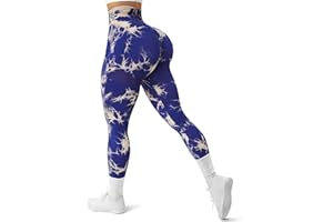 GILLYA Women's Scrunch Butt Lifting Leggings Seamless Tie Dye Workout Leggings Gym High Waisted Booty Lift Pants