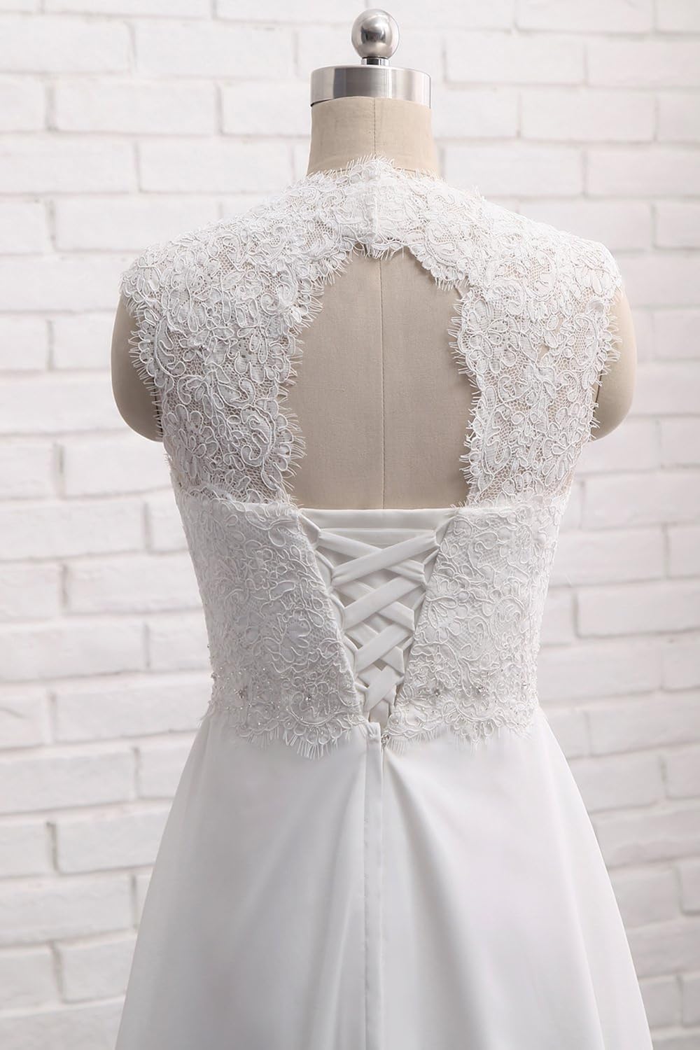 Women's Sleeveless Lace Chiffon Evening Wedding Dresses Bridal Gowns: Clothing