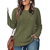 DOLNINE Womens-Plus-Size-Tops Casual Long Sleeve Shirts Lightweight Loose Fit Crewneck Sweatshirts Fall/Winter Tees XL-5XL