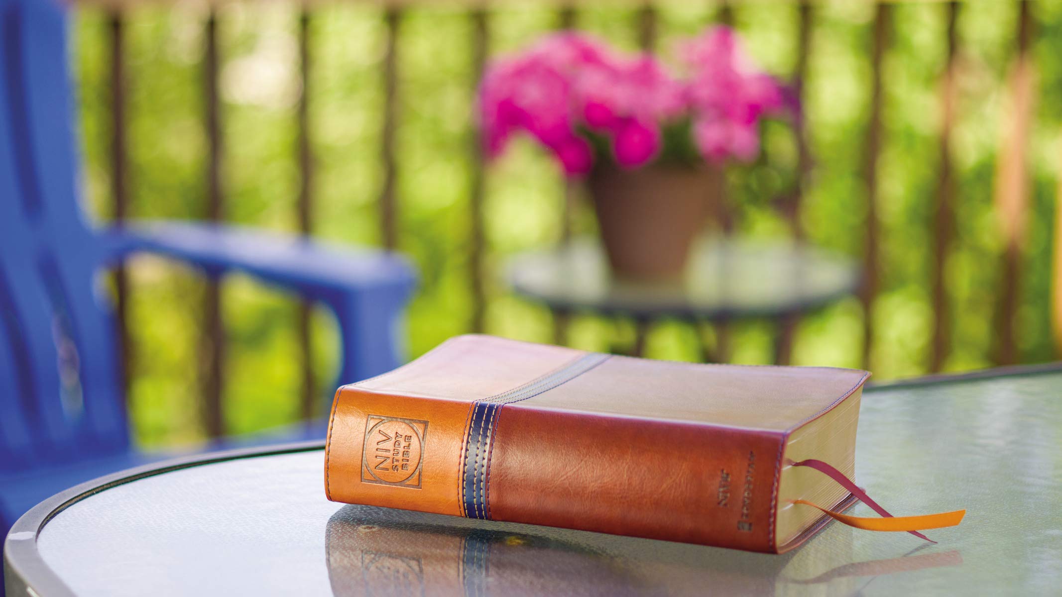 NIV Study Bible, Fully Revised Edition (Study Deeply. Believe Wholeheartedly.), Personal Size, Leathersoft, Brown/Blue, Red Letter, Comfort Print