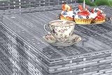 bigzzia 5Pcs Rattan Garden Furniture Set Gray Modular Corner Sofa Table Cushions view 5