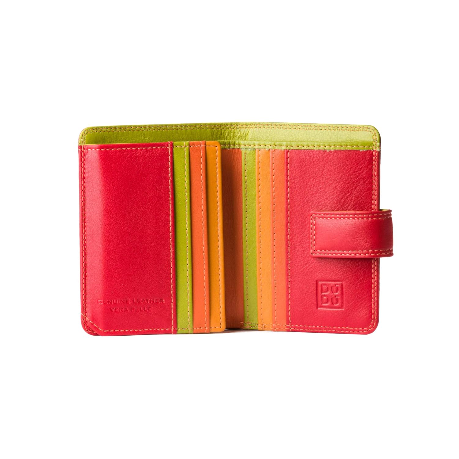 Portafoglio donna piccolo di pelle colorata porta carte DUDU Rosso