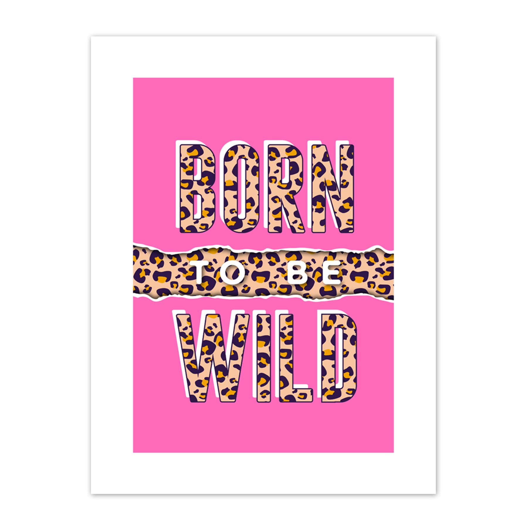 Wee Blue Coo Born to be Wild Leopard Canvas Wall Art Print