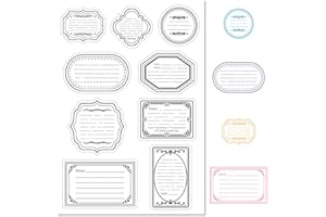 CRASPIRE Label Frame Clear Rubber Stamp Vintage Borders Transparent Silicone Seals Stamp for Journaling Card Making DIY Scrapbooking Handmade Photo Album Notebook Decor 6.3 x 4.3inch