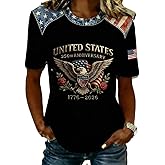 250 Anniversary USA Shirt Women USA 250th Anniversary Shirt Patriotic American Flag Eagle Tops 1776-2026 Tshirt Gifts