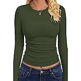 GAYHAY Long Sleeve Shirts for Women Basic Crop Tops Teens Crew Neck Tight Underscrub Clothes Workout Fall Trendy 2025