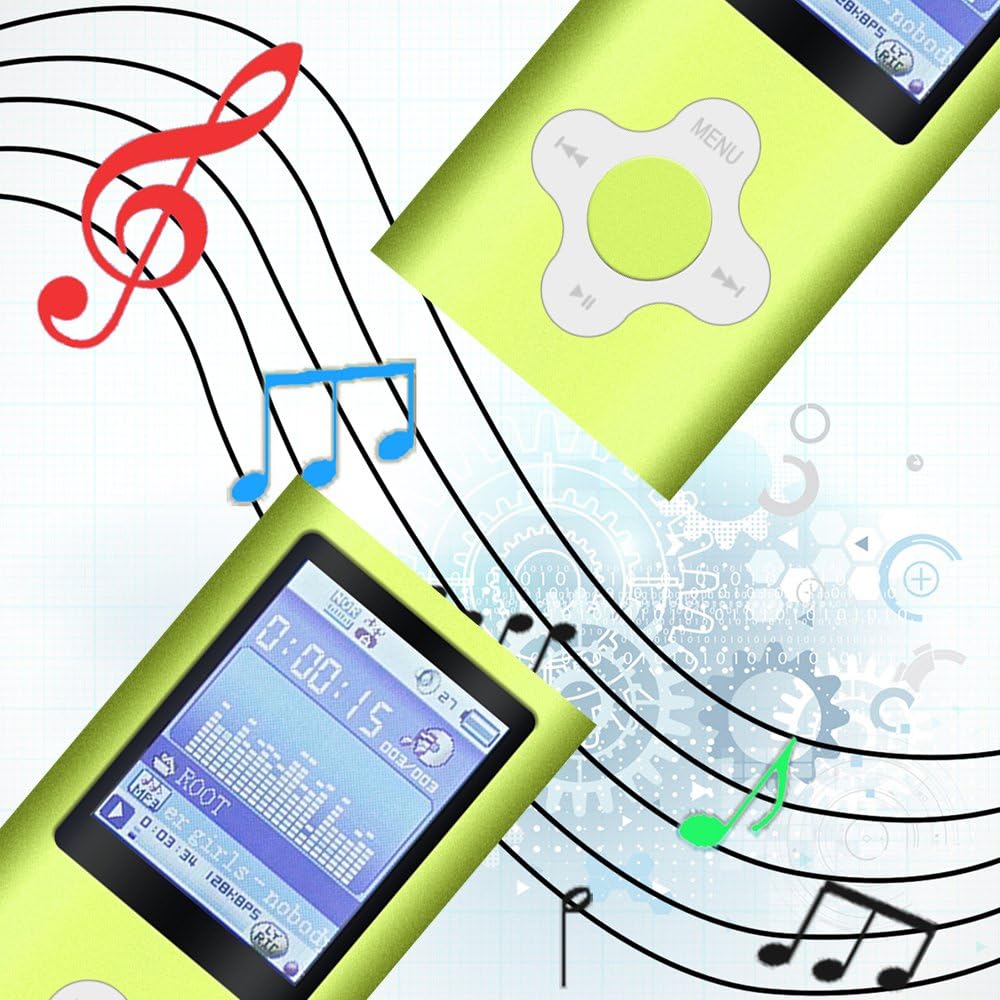G.G.Martinsen Versatile MP3/MP4 Player with a Micro SD Card, Support Photo Viewer, Mini USB Port 1.8 LCD, Digital MP3 Player, MP4 Player, Video/Media/Music Player (greenwhite): Electronics