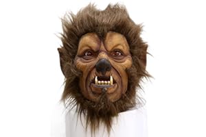Edlike Horror Moive Full Moon Werewolf Mask,Werewolf Mask with Hair, Wolf Mask, Scary Latex Beast Mask for Halloween Party Carnival