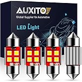 AUXITO CANBUS Error Free 4-SMD 3030 Chipset 31mm (1.25 inch) DE3175 DE3021 Festoon 6000K Xenon White LED Bulbs Replacement fo