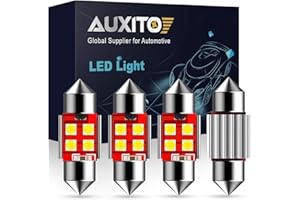 AUXITO CANBUS Error Free 4-SMD 3030 Chipset 31mm (1.25 inch) DE3175 DE3021 Festoon 6000K Xenon White LED Bulbs Replacement for Interior Map Dome Marker License Plate Lights(Pack of 4)