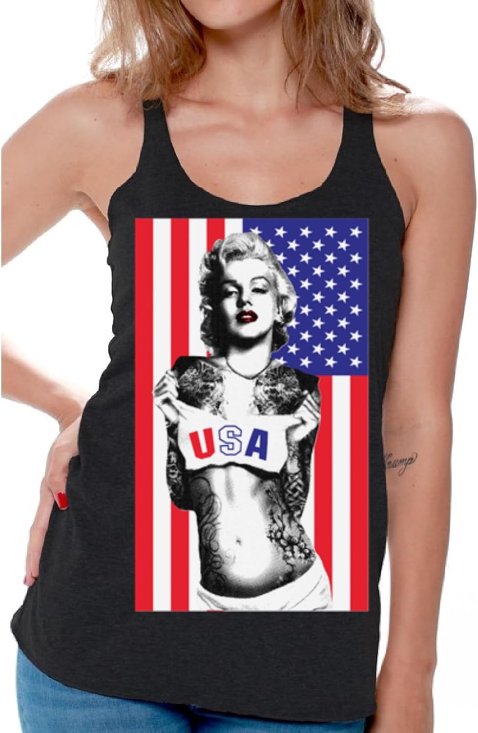 4th of july racerback tank