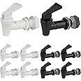 10 Sets Replacement Cooler Faucet, Reusable Plastic Spigot for Beverage Dispenser Parts, Outdoor Faucet Water Jug Spigot Tapes (Black&White)