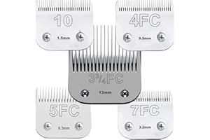 VETMOR 3FC+4FC+5FC+7FC+10# Blade Dog Grooming Compatible with Andis/Wahl/Oster Dog Clippers