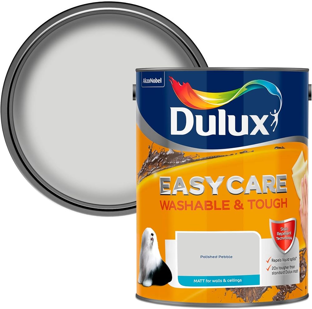 Dulux Easycare Washable Matt Emulsion Paint - Polished Pebble 5L Walls Ceilings