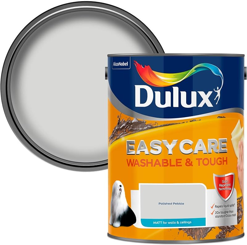 Dulux Easycare Washable Matt Emulsion Paint - Polished Pebble 5L Walls Ceilings