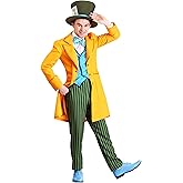 Alice in Wonderland Classic Mad Hatter Adult Costume- with Jacket, Pants, Bow Tie, Hat - Officially Licensed