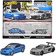 Hot Wheels JDY82 Premium 2 Pack Audi S4 Quattro/Audi R8 LMS Vehicle Toy Minicar 3 Years Old and Up Mult