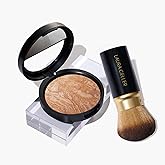 LAURA GELLER Baked Balance-n-Brighten Foundation with Retractable Airbrush Kabuki Brush Makeup Set, Medium (2 PC)