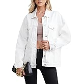 Muundim Jean Jacket for Women, Oversize Denim Jacket Trendy, Women's Long Jean Jackets Trucker Coat