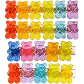 PAGOW 4 Pcs Candy Hair Clips Cartoon Gummy Bear Barrettes Colorful Resin Animal Hairpins Handmade Birthday Valentines Christmas Hair Accessories for Women Thin Hair