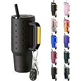 Frost Buddy 40 oz Thicc Buddy Tumbler with Silicone Sleeve – Customizable with Budz Charms, Insulated Stainless Steel Cup with Handle & Straw, Leak-Proof, Cup Holder Friendly, Gift for Men & Women