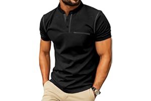 Sailwind Mens Henley Shirts Short Sleeve Summer Casual Cotton Classic T-Shirts Pocket Button Shirt