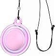 Airtag Necklace for Apple Air Tag Eye-catching Effect Adjustable Handmade Lanyard for Adults and Kids Waterproof Silicone Holder (red)