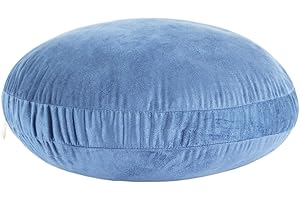 Hodeco Round Throw Pillow 18x18 for Kids 100% Polyester Filling Super Soft Cushion Ultra Fluffy Down-Like Touch Decor Round Floor Pillow for Couch Bed Sofa, Navy Blue, 1 Piece