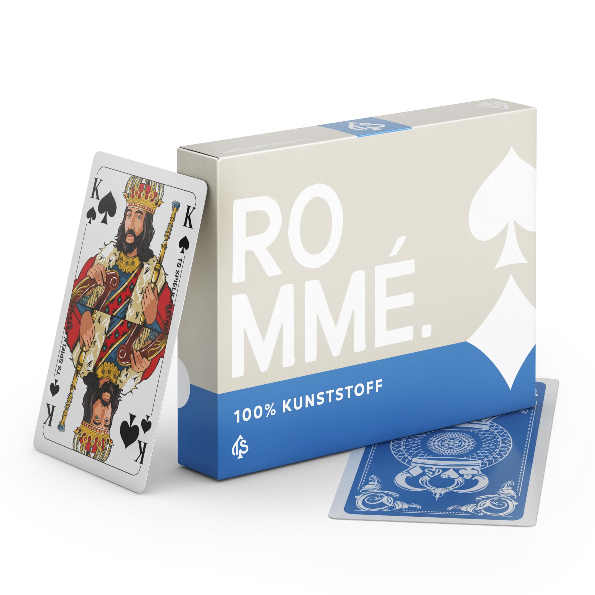TS Spielkarten, Romme 100% Kunststoff Kartenpiel - wasserfest und abwaschbar für Canasta, Bridge, Poker, Mau Mau mit klassisch französischem Bild, Plastik (Premium Edition)