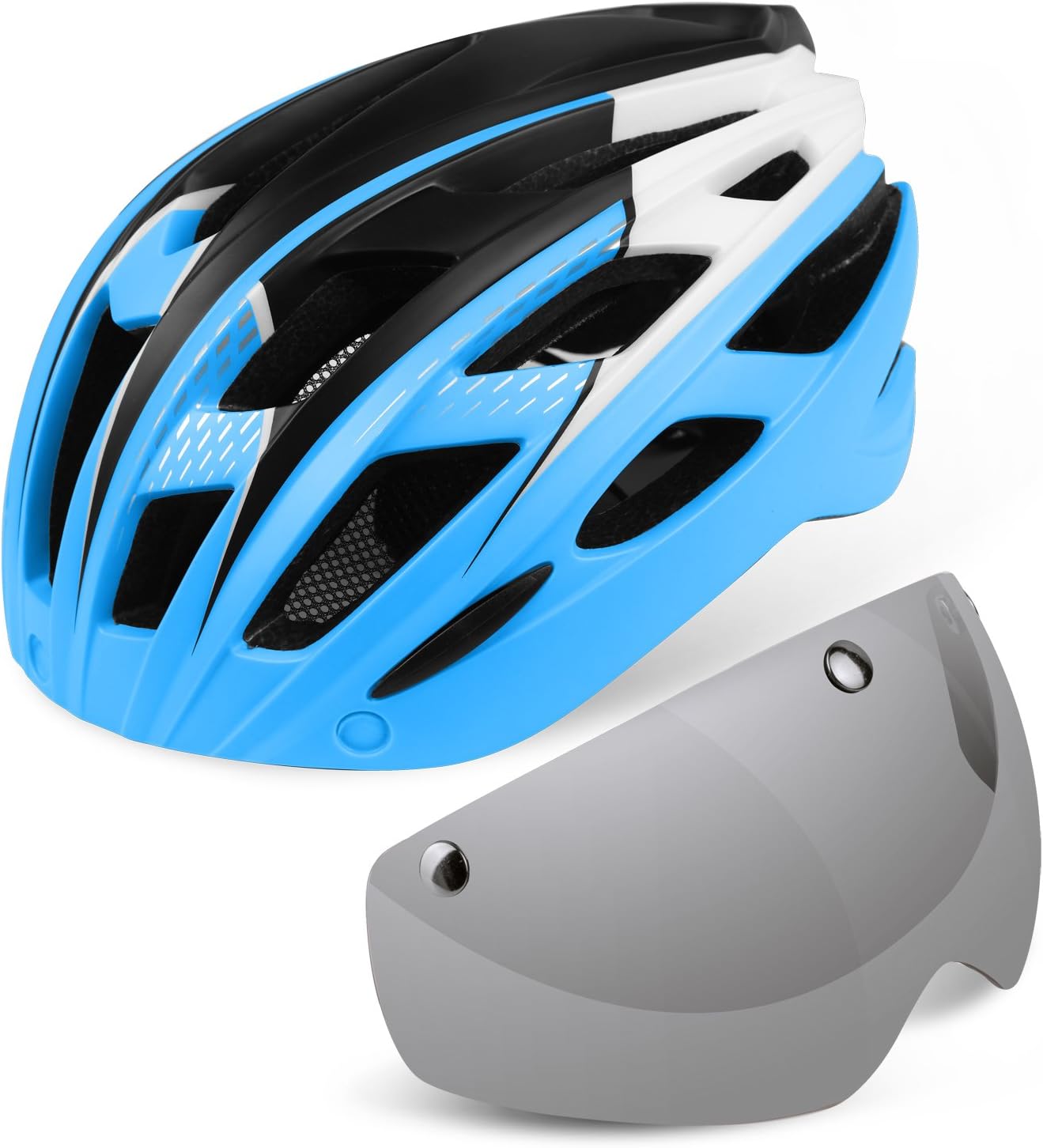 Casco da Ciclismo Unisex Certificato CE per Bici da Corsa Allaperto  Sicurezza Sportiva Casco da Bicicletta Superleggero Regolabile KINGLEAD Casco  Bici con Luce di Sicurezza e Visiera a Scudo Ciclismo Caschi e