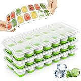 Ice Cube Trays, 4 Pack Durable Stackable Ice Trays