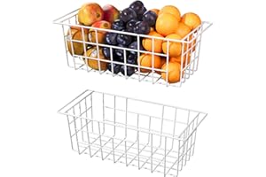 KIKIBRO Freezer Organizer Bins, Freezer Baskets for Chest Freezer, Deep Upright Freezer Storage Bins, 17.5 Inch, 2 Pack