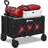 Sekey Lightweight Collapsible Wagon, 220 lb Capacity, Quick-Fold Cart | Lightweight foldable wagon cart with 220 lb steel frame, tool-free setup and auto-rebound handle for shopping and camping.