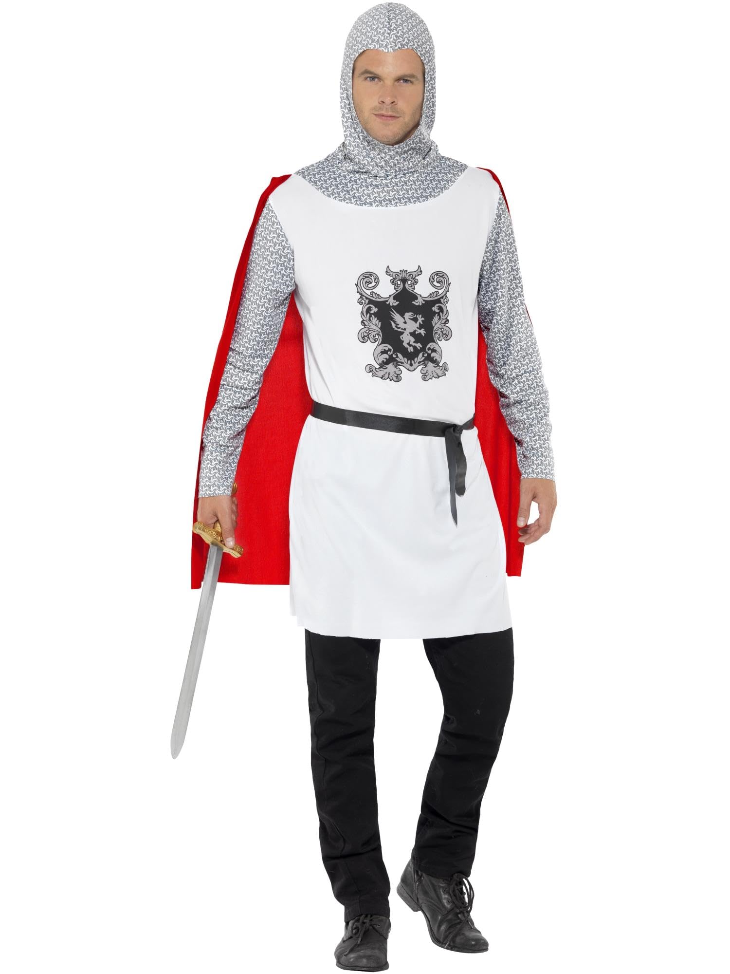 Smiffys Knight Costume, Economy, White, L - Size 42inches-44inches