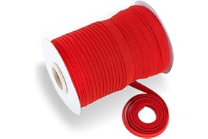 Tewadoo Bias Tape Double Fold 1/2 Inch - Red 55 Yards Polyester Binding Tape for Sewing, Quilt Binding, Hemming, Seaming and Fabric Piping