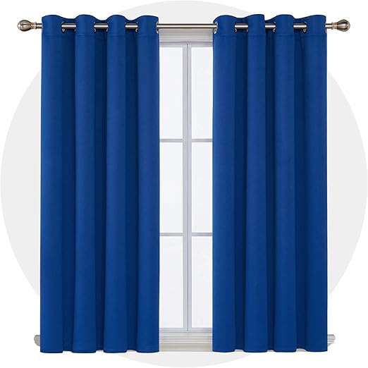 Deconovo Soft Solid Thermal Insulated Ring Top Blackout Curtains