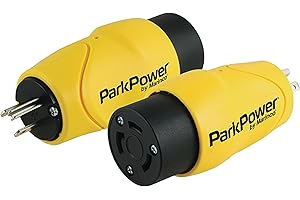 Marinco ParkPower S15-30RV 15 Amp, 125V Straight-Blade Male Plug to 30 Amp, 125V Locking Female Side One-piece Twist-Lock Adapter