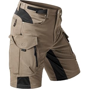 Moosehill Men's Hiking Cargo Shorts: Quick Dry 9 Pockets (Self-Storing) | Adjustable Waist, Stretch Panels, Reflective Strips
