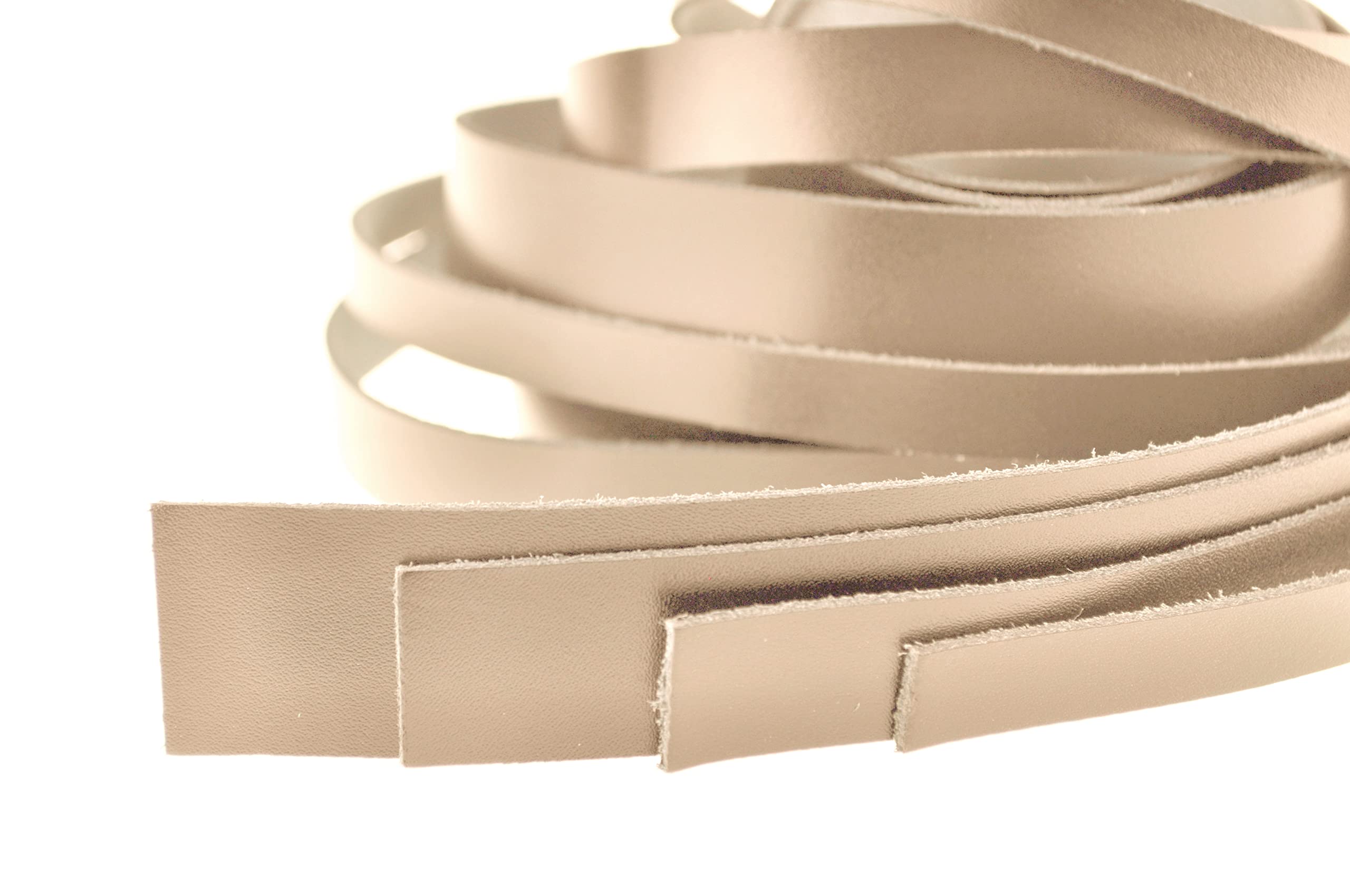 esnado Soft leather cord flat, 1 metre, width: selectable, genuine leather, vegetable-tanned, for crafts, making bracelets, jewellery, Breite: 15 mm, Leather