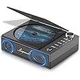 CD Player Portable, Leapwell Portable CD Player with Speakers Bluetooth Rechargeable, Small Compact Retro CD Players for Home, Personal Desktop CD Player with USB FM Black