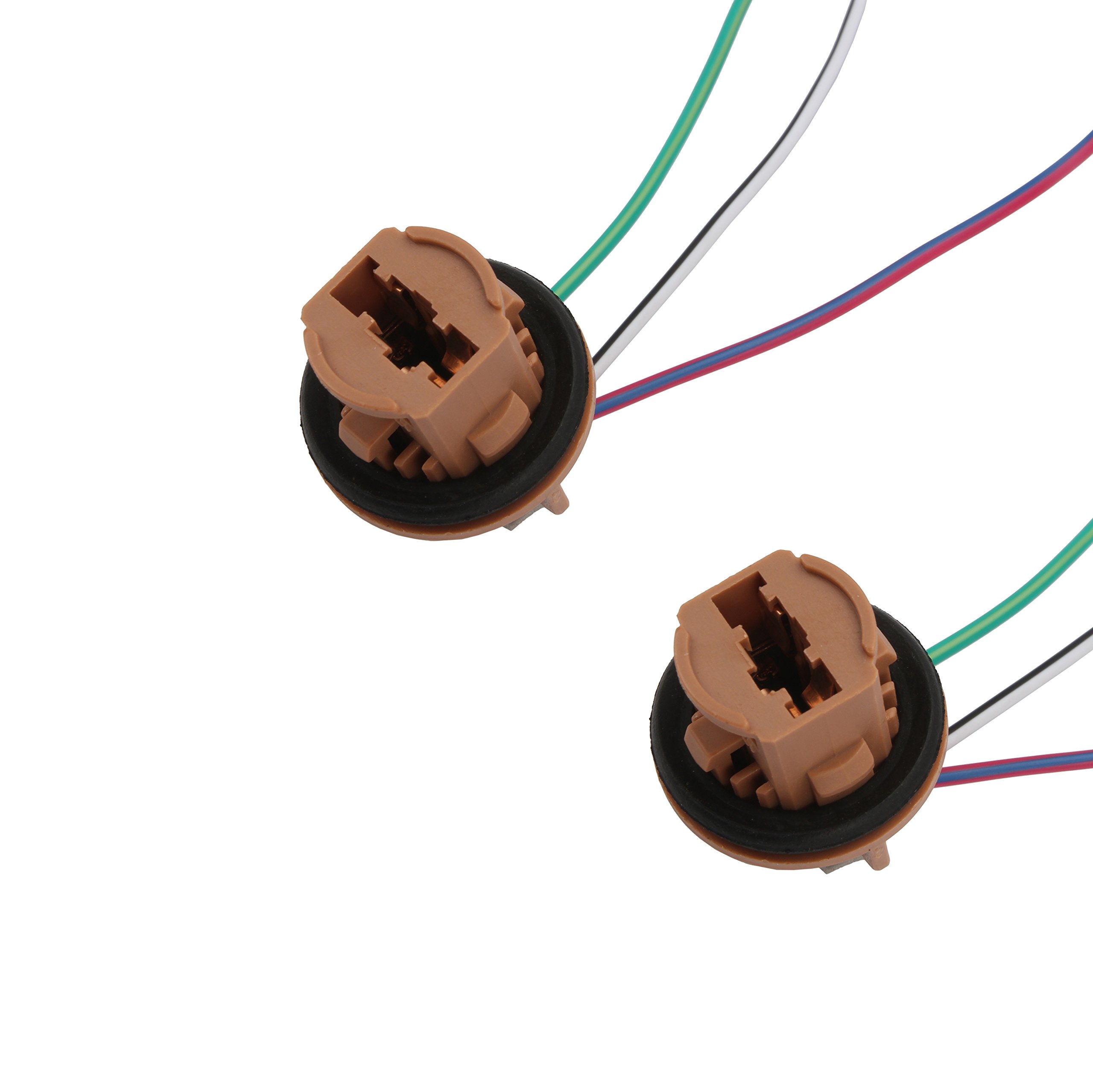 SENZEAL 2X 7443 Bulb Holder Copper Wire ABS 5W Bulb Holder W21 T20 Light Socket